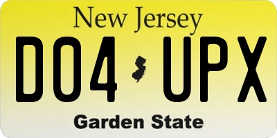 NJ license plate D04UPX