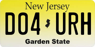 NJ license plate D04URH