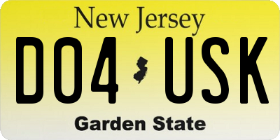 NJ license plate D04USK