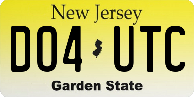 NJ license plate D04UTC