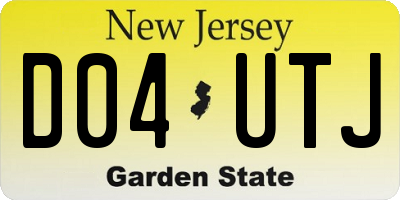 NJ license plate D04UTJ