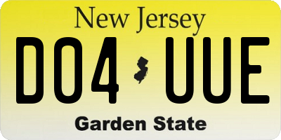 NJ license plate D04UUE