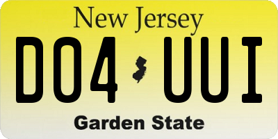 NJ license plate D04UUI