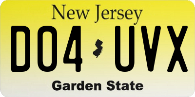 NJ license plate D04UVX