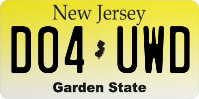 NJ license plate D04UWD