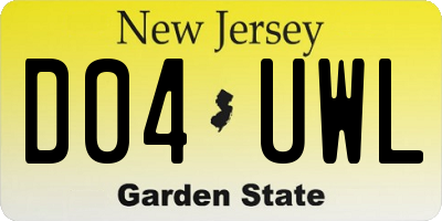 NJ license plate D04UWL
