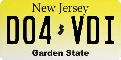 NJ license plate D04VDI