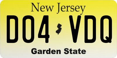 NJ license plate D04VDQ