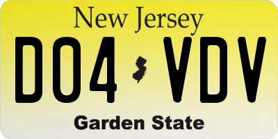 NJ license plate D04VDV