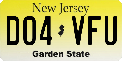 NJ license plate D04VFU