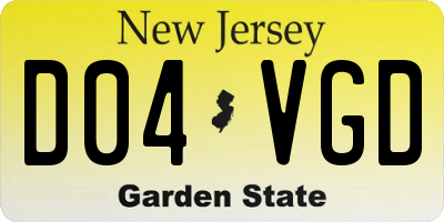 NJ license plate D04VGD