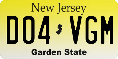 NJ license plate D04VGM