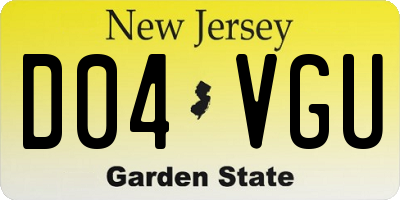 NJ license plate D04VGU