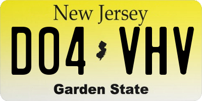 NJ license plate D04VHV