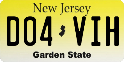 NJ license plate D04VIH
