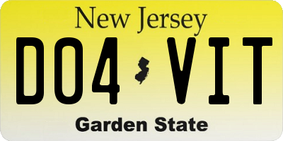 NJ license plate D04VIT