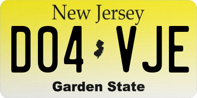 NJ license plate D04VJE