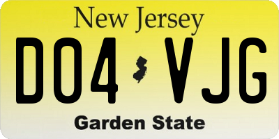 NJ license plate D04VJG