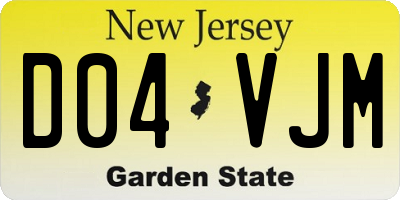 NJ license plate D04VJM