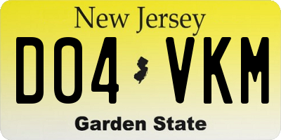 NJ license plate D04VKM