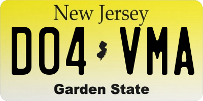 NJ license plate D04VMA