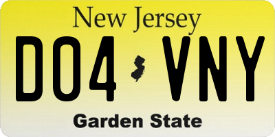 NJ license plate D04VNY