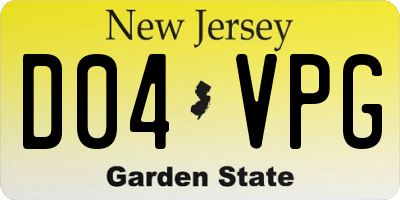 NJ license plate D04VPG