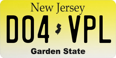 NJ license plate D04VPL