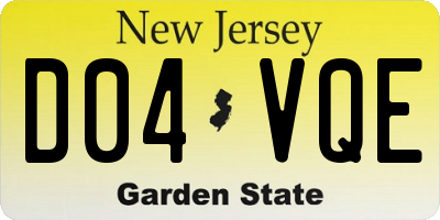 NJ license plate D04VQE