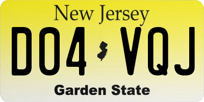 NJ license plate D04VQJ