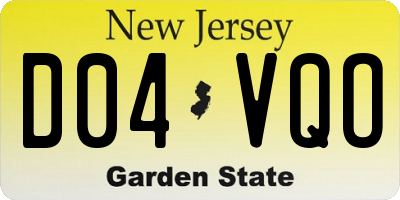 NJ license plate D04VQO