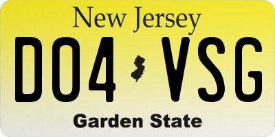 NJ license plate D04VSG