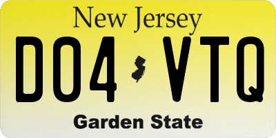 NJ license plate D04VTQ