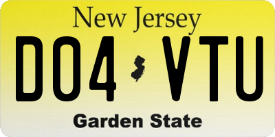 NJ license plate D04VTU