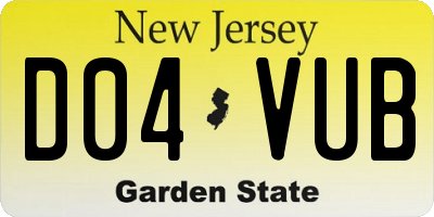 NJ license plate D04VUB