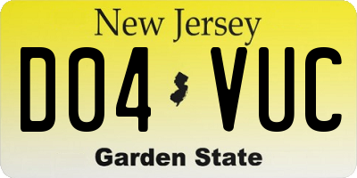 NJ license plate D04VUC