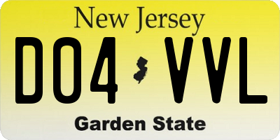 NJ license plate D04VVL