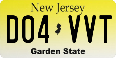 NJ license plate D04VVT