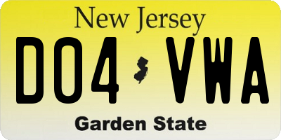 NJ license plate D04VWA