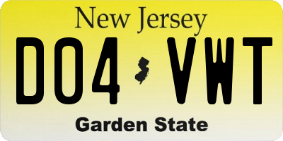 NJ license plate D04VWT