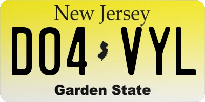 NJ license plate D04VYL