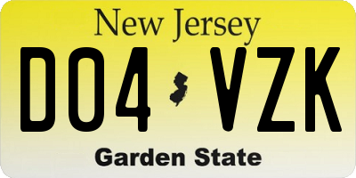 NJ license plate D04VZK