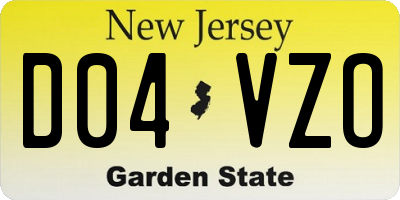 NJ license plate D04VZO