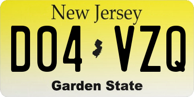 NJ license plate D04VZQ