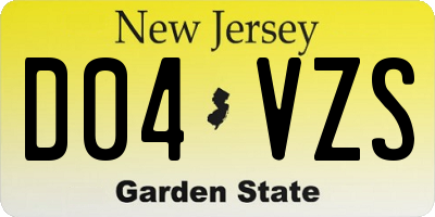 NJ license plate D04VZS