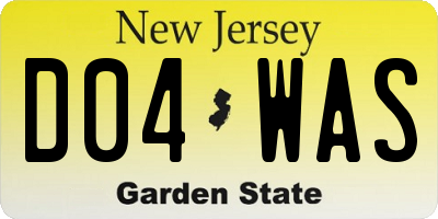 NJ license plate D04WAS