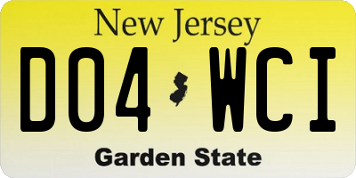 NJ license plate D04WCI