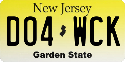 NJ license plate D04WCK