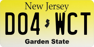 NJ license plate D04WCT