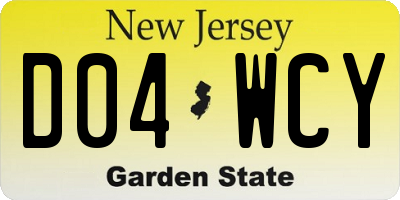 NJ license plate D04WCY